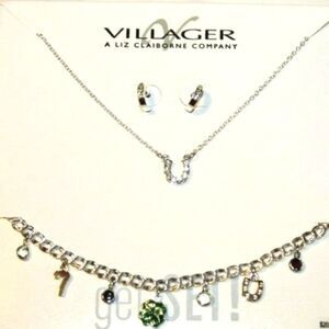 Liz Claiborne Villager Lucky Things Necklace Bracelet & Earring Set